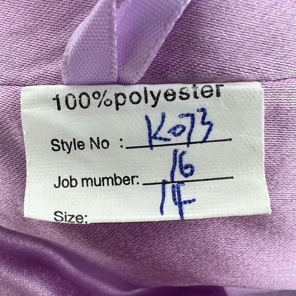 Purple Beaded Appliqué Ruched Dress Size 14 Girl's - Picture 2 of 4